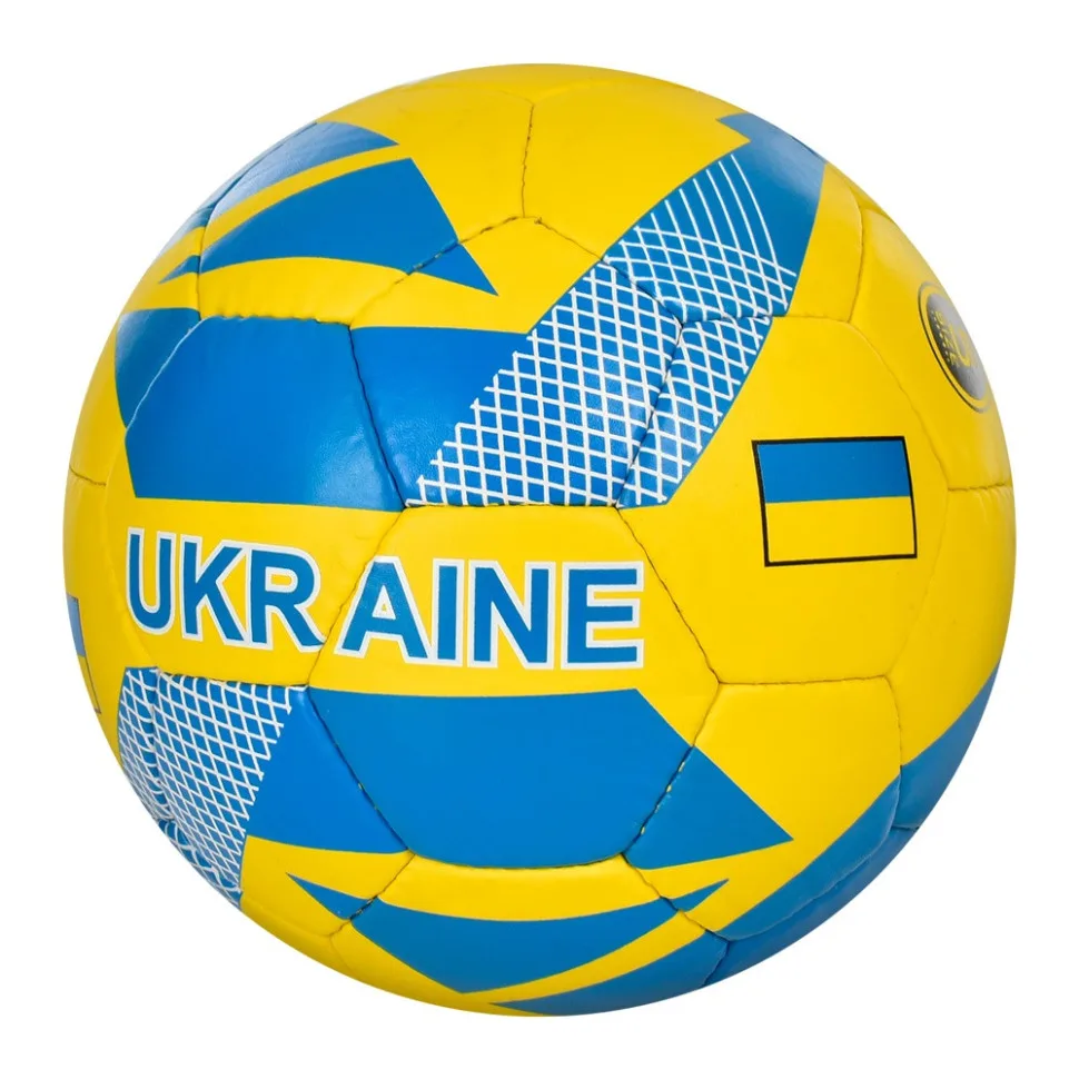Футбольний м'яч №5 жовто-синій комбінований 20х20х12 см