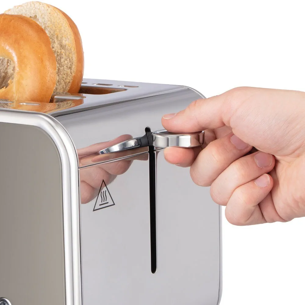 Тостер Russell Hobbs Distinctions на 2 скибочки, 1670 Вт, функції підігріву та розморожування, пластиковий корпус, сріблястий/сіри