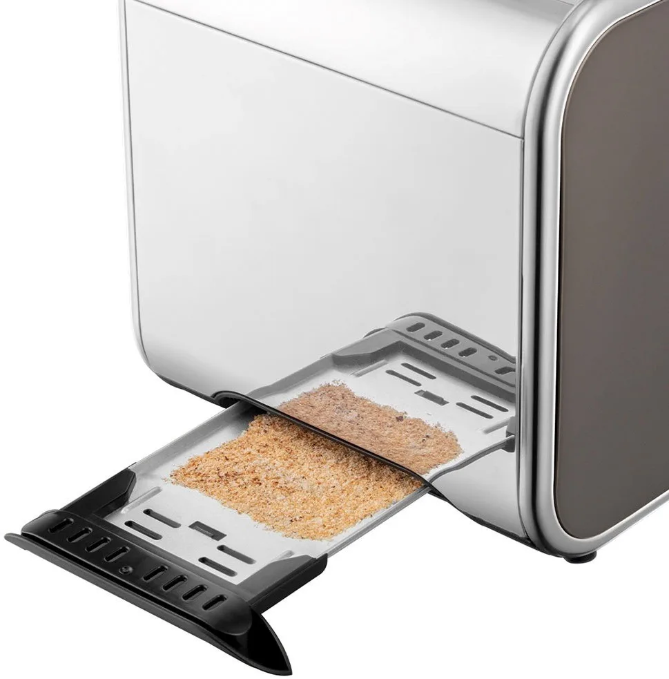 Тостер Russell Hobbs Distinctions на 2 скибочки, 1670 Вт, функції підігріву та розморожування, пластиковий корпус, сріблястий/сіри