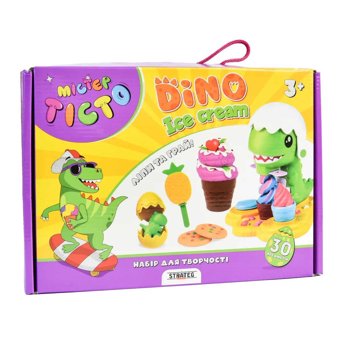 Набір для творчості ліплення Містер тісто Dino Ice Cream 22 шт 28,5х20х8 см картонна коробка