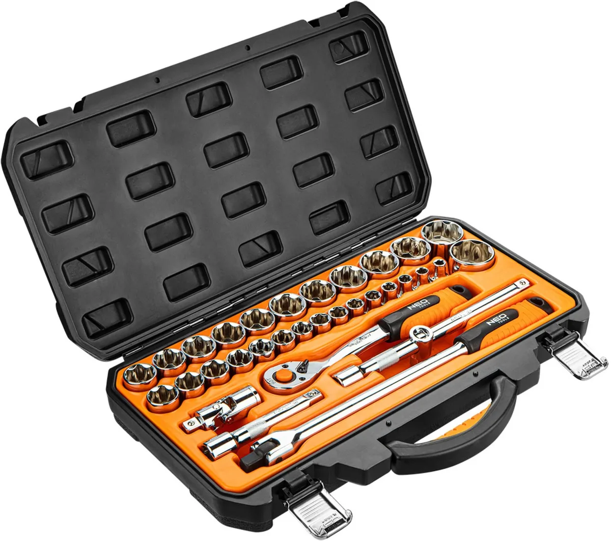Набір інструментів Neo Tools, набір торцевих головок 1/2", CrV, 33шт