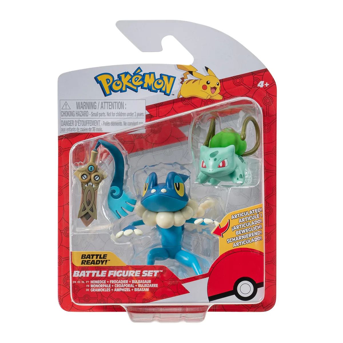 Набір ігрових фігурок Pokemon полімерні 7,6 см 5 см Хонедж Бульбазавр Фрогадир