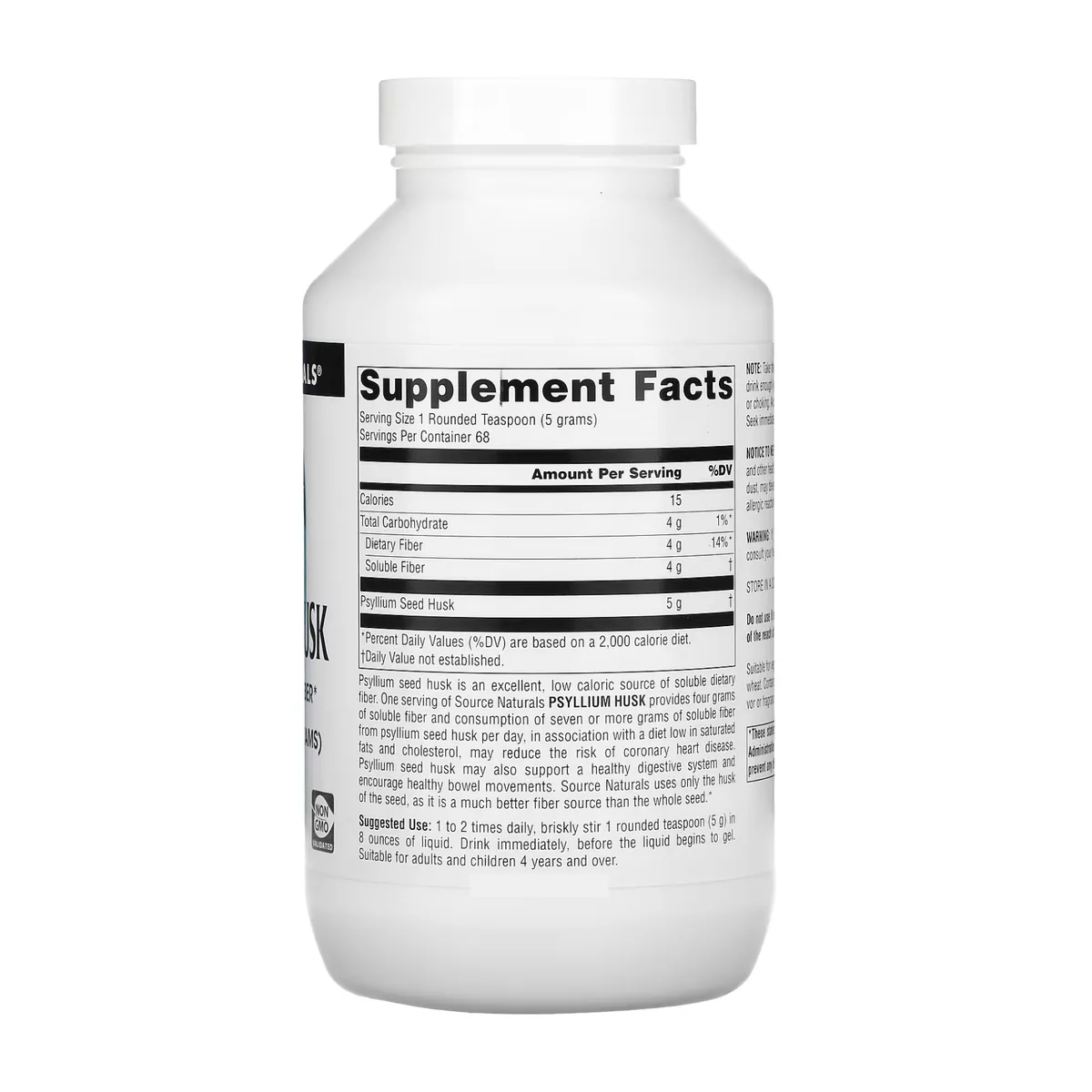 Пищевые добавки Source Naturals Шелуха семян подорожника 340 г без ГМО