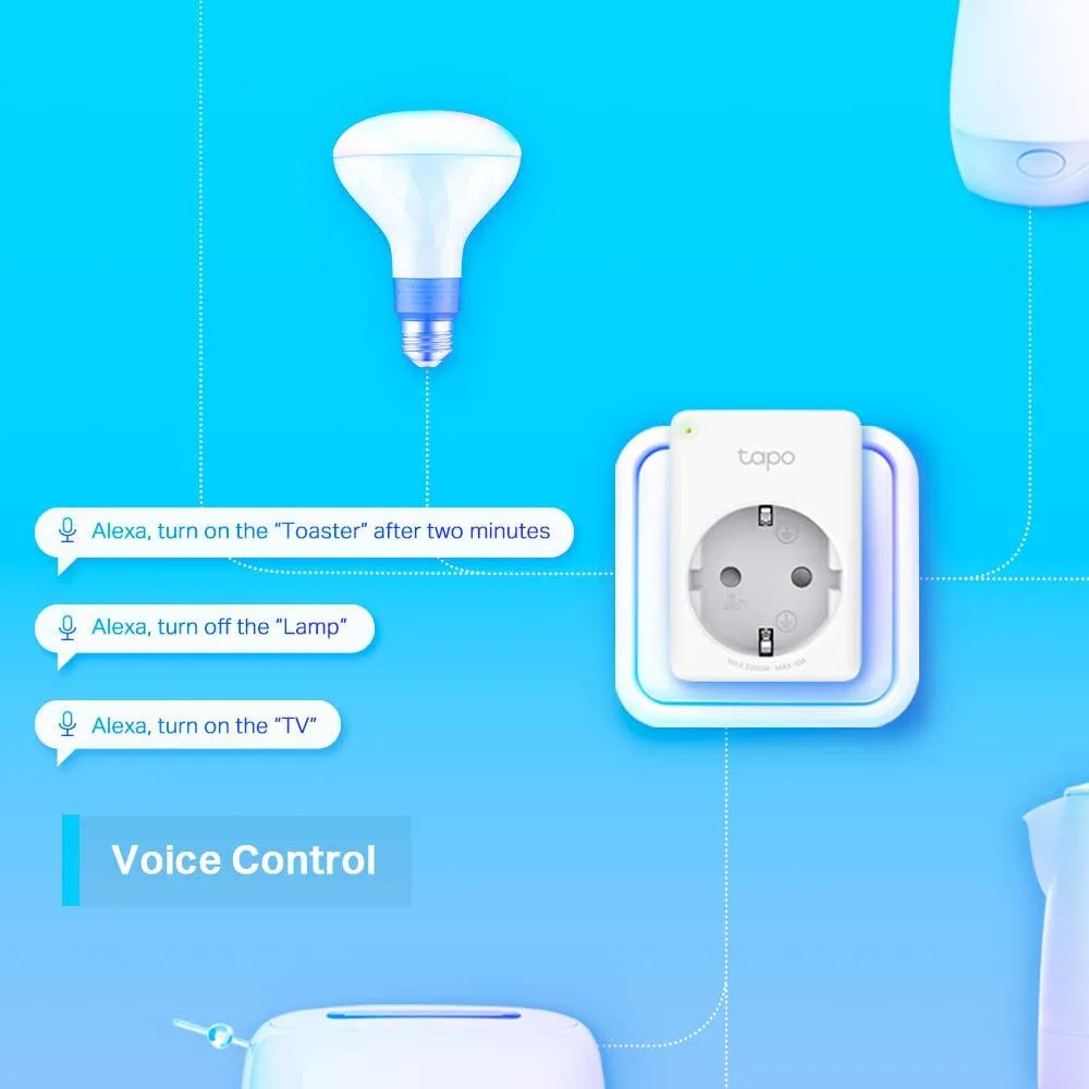 Умная розетка компактная TP-LINK Tapo P100M N300 BT 10A