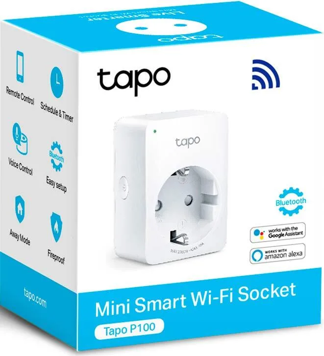 Умная розетка компактная TP-LINK Tapo P100M N300 BT 10A