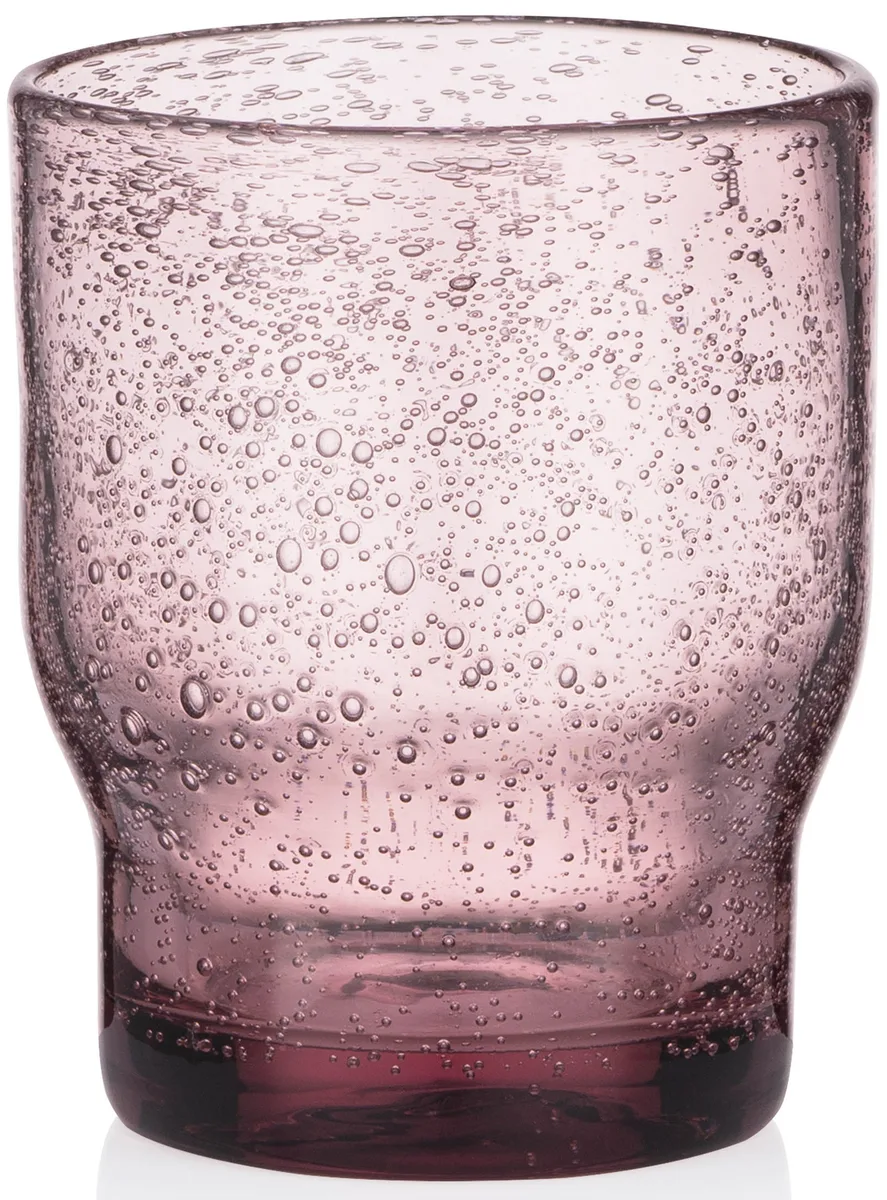Набір низьких склянок ARDESTO Bubble, 300 мл, 2 шт., скло, рожевий колір.