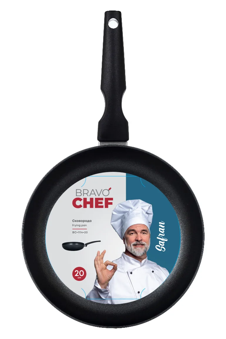Сковорода BRAVO CHEF кований алюміній 20 см без кришки