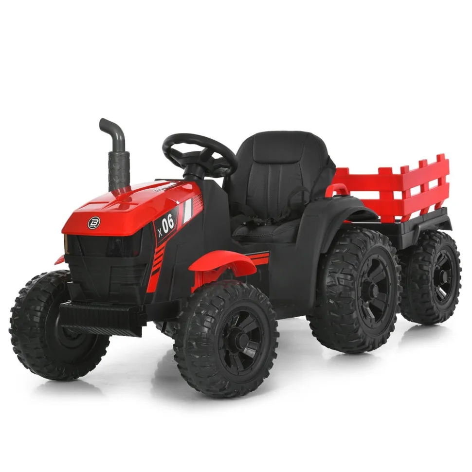Дитячий електромобіль Трактор M 6295EBLR-3 102x40x60 см пластик червоний