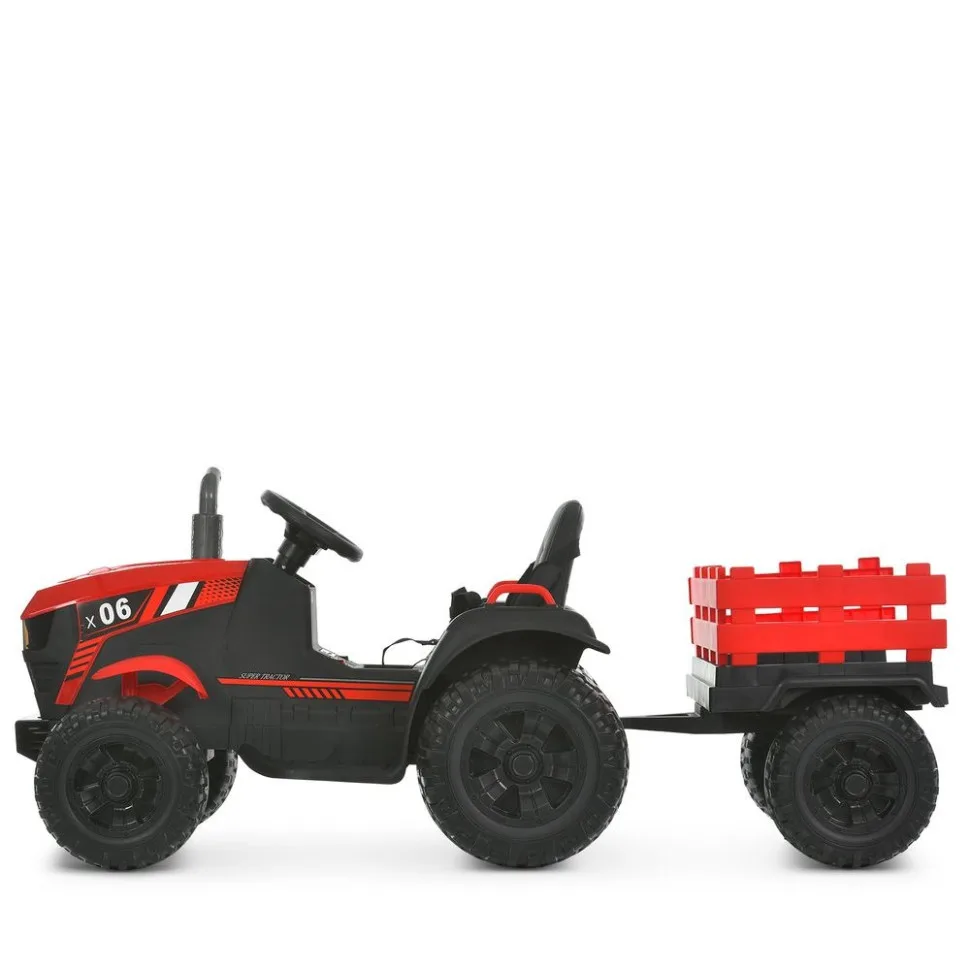 Дитячий електромобіль Трактор M 6295EBLR-3 102x40x60 см пластик червоний