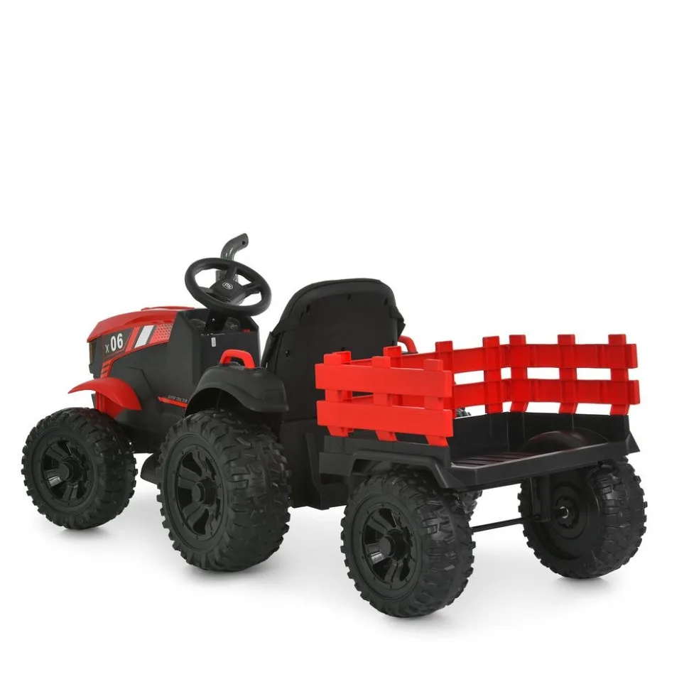 Дитячий електромобіль Трактор M 6295EBLR-3 102x40x60 см пластик червоний