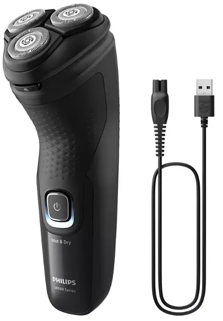 Електробритва Philips роторна для чоловіків чорна вологе сухе гоління
