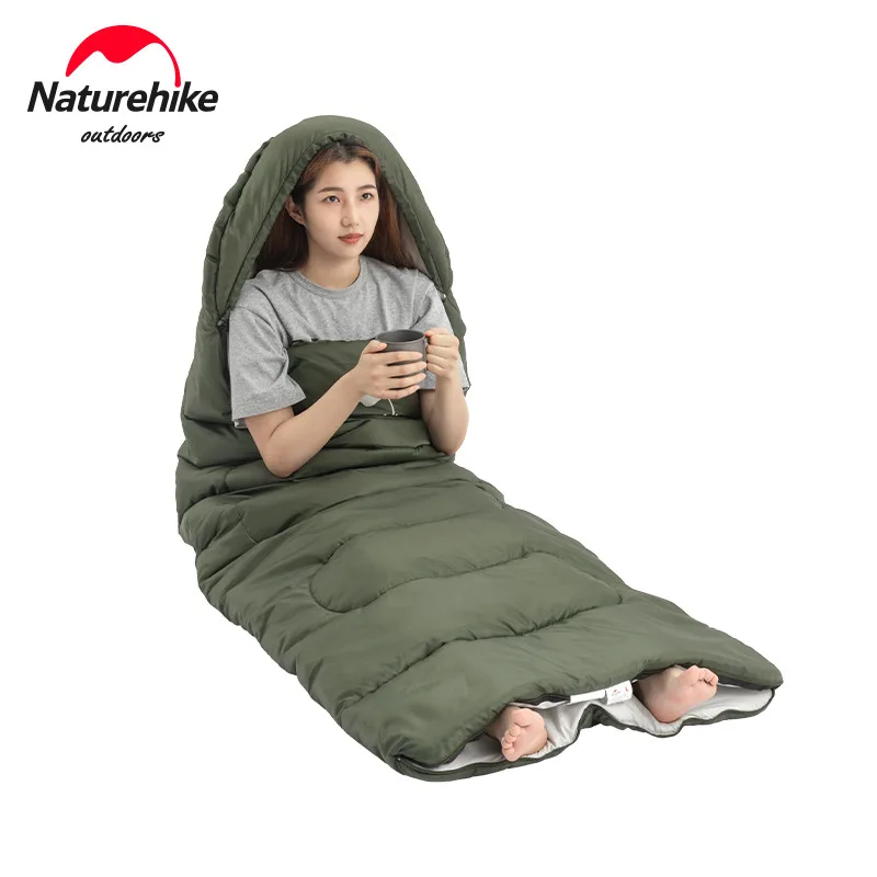 Спальный мешок Naturehike полиэстер 220 см темно-зеленый
