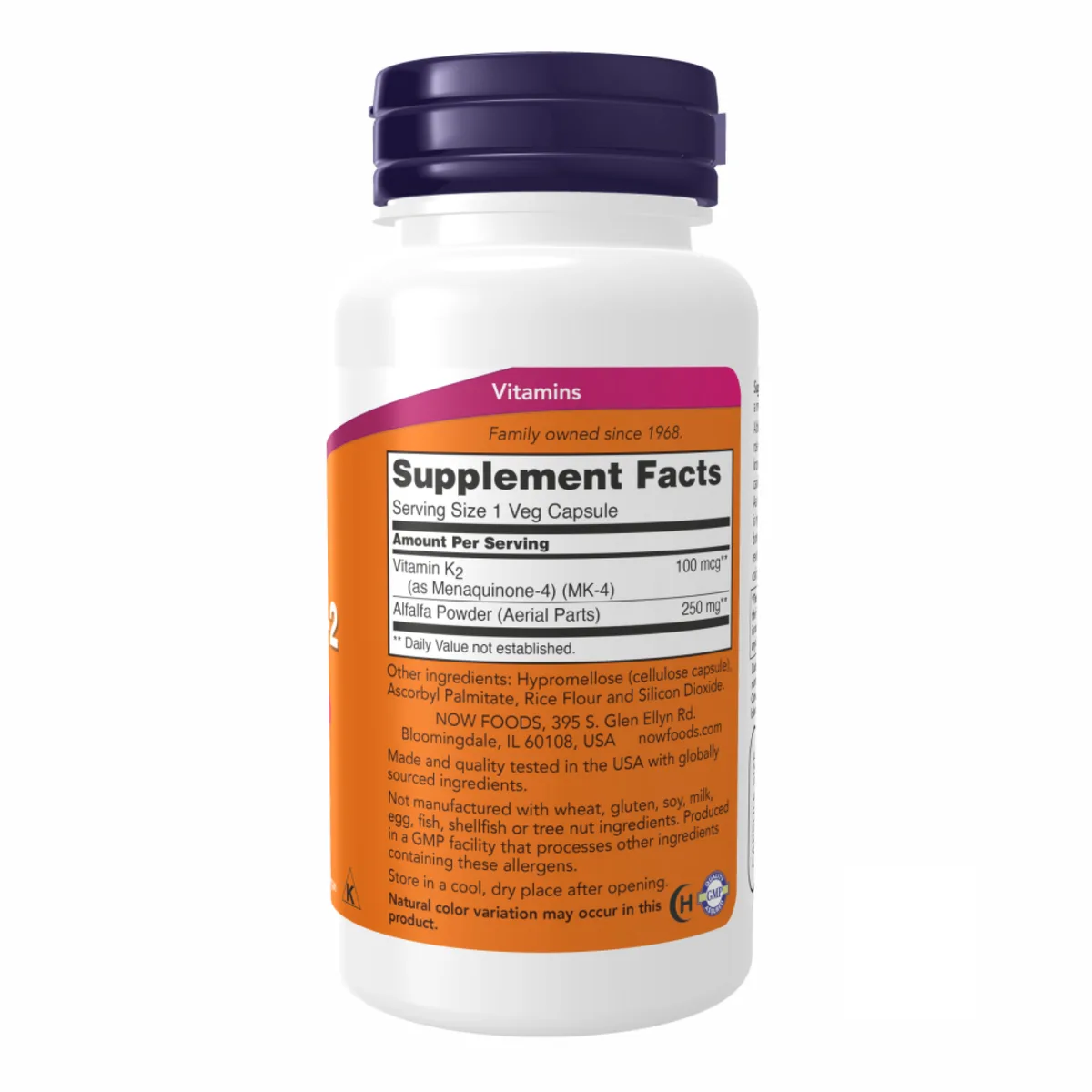 Вітамін K-2 100 мкг Now Foods капсули 100 шт менахінон-7