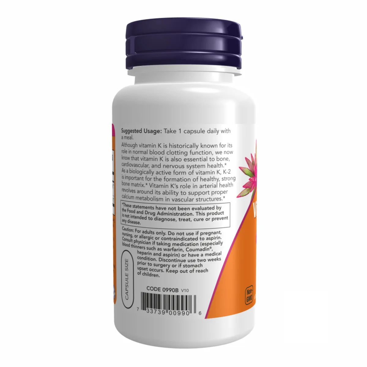 Вітамін K-2 100 мкг Now Foods капсули 100 шт менахінон-7