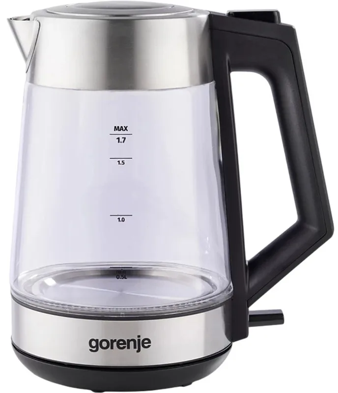 Електрочайник Gorenje Скло 1.7 л Нержавіюча сталь Чорний 2200 Вт