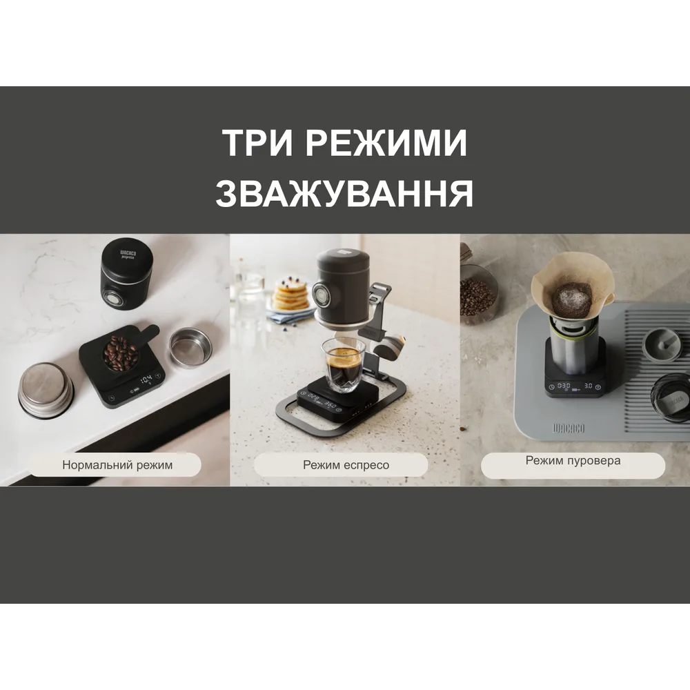 Електронні ваги Wacaco нержавіюча сталь 90х95х22 мм чорні