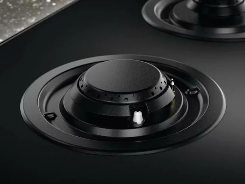 Комбінована варильна панель Electrolux (2 газові + 3 індукційні), 90 см, з розширеною зоною, чавунний, чорний.