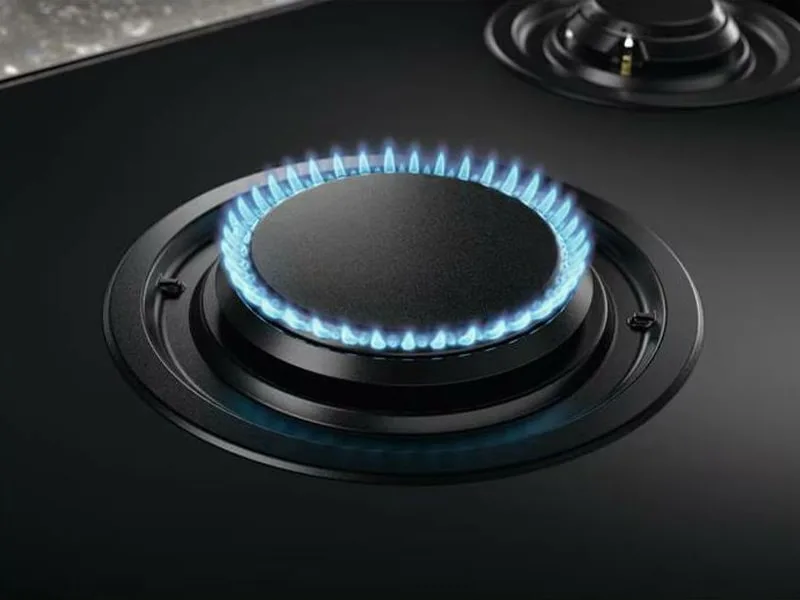 Комбінована варильна панель Electrolux (2 газові + 3 індукційні), 90 см, з розширеною зоною, чавунний, чорний.