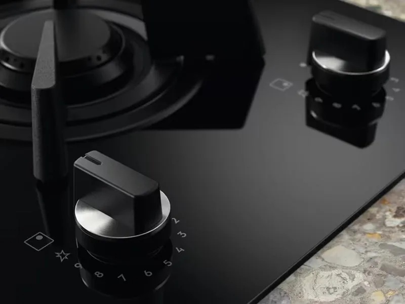 Комбінована варильна панель Electrolux (2 газові + 3 індукційні), 90 см, з розширеною зоною, чавунний, чорний.