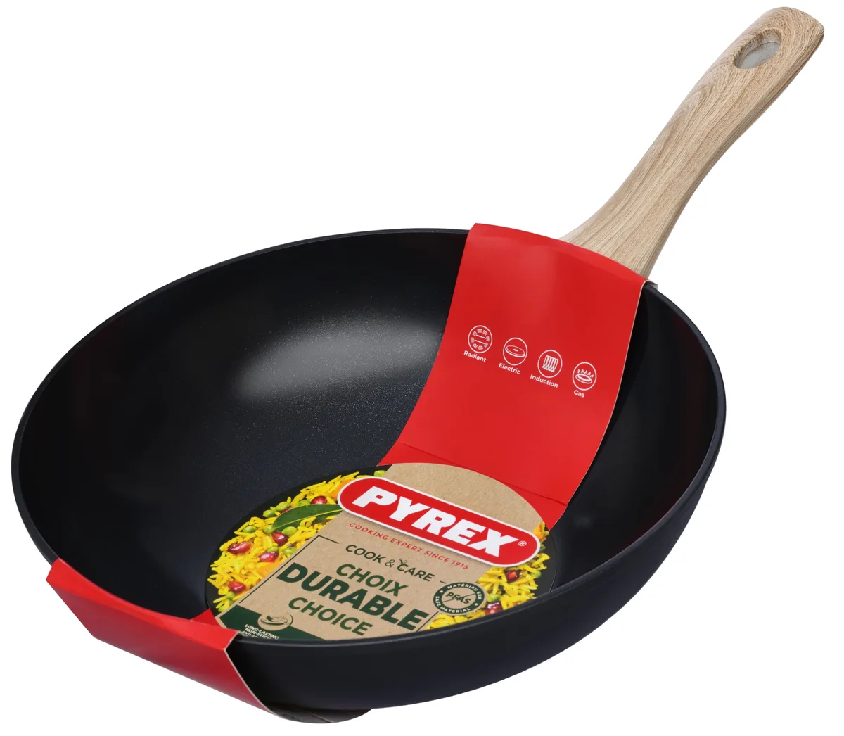 Сковорода Pyrex алюмінієва 28 см WOK чорна