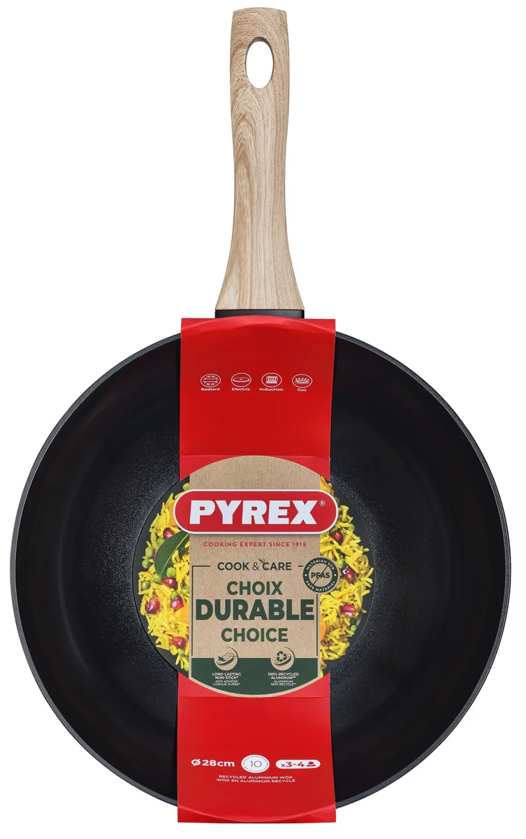 Сковорода Pyrex алюмінієва 28 см WOK чорна