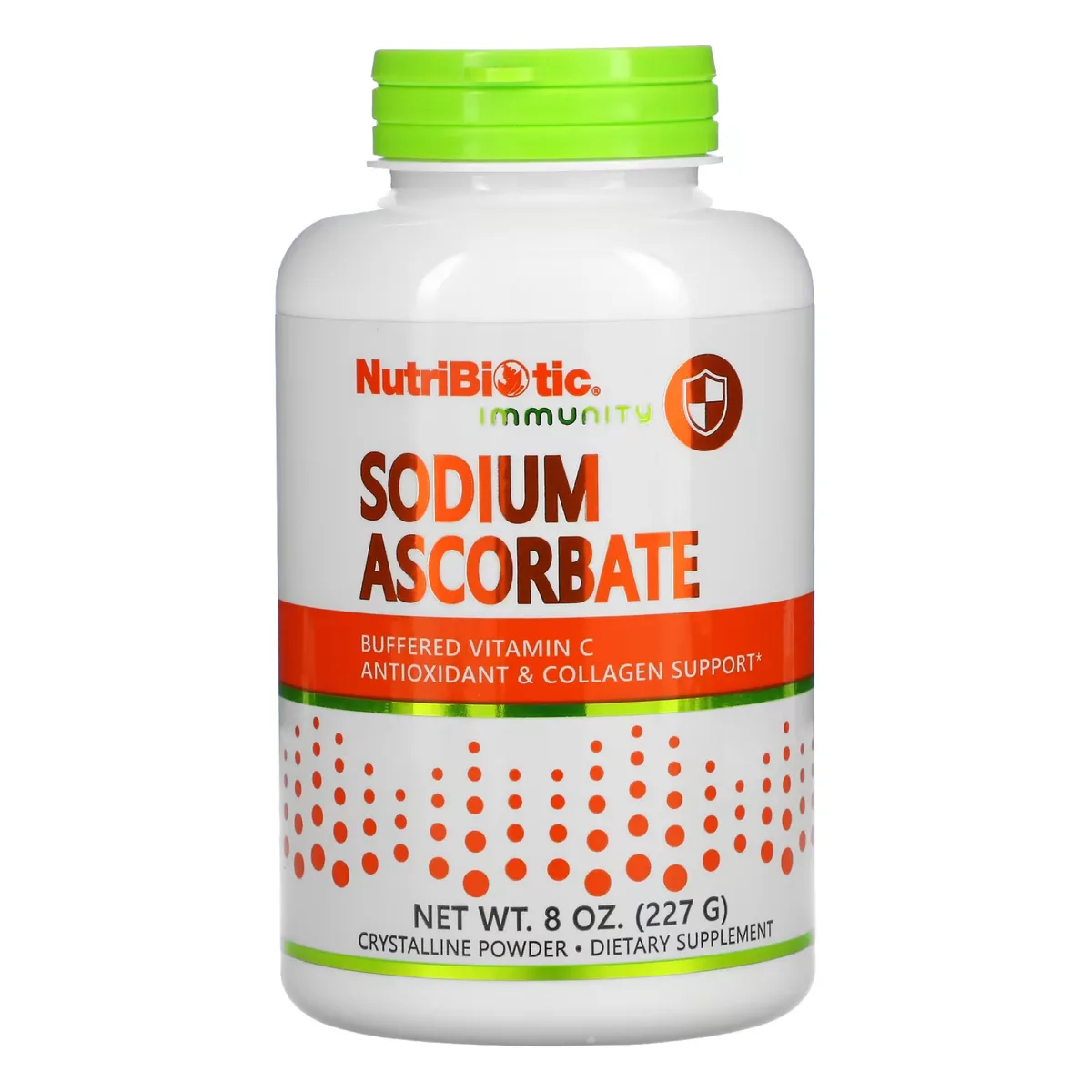 Порошок аскорбату натрію Nutribiotic 227 г веганський, без глютену, без ГМО.
