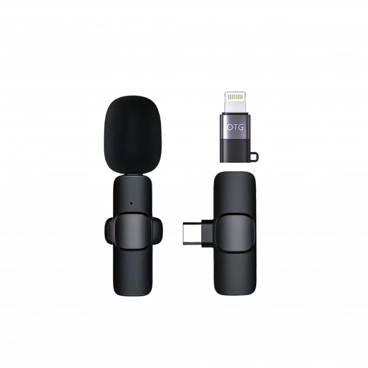 Мікрофон петличний бездротовий K9 USB-C 6х1,5 см Чорний