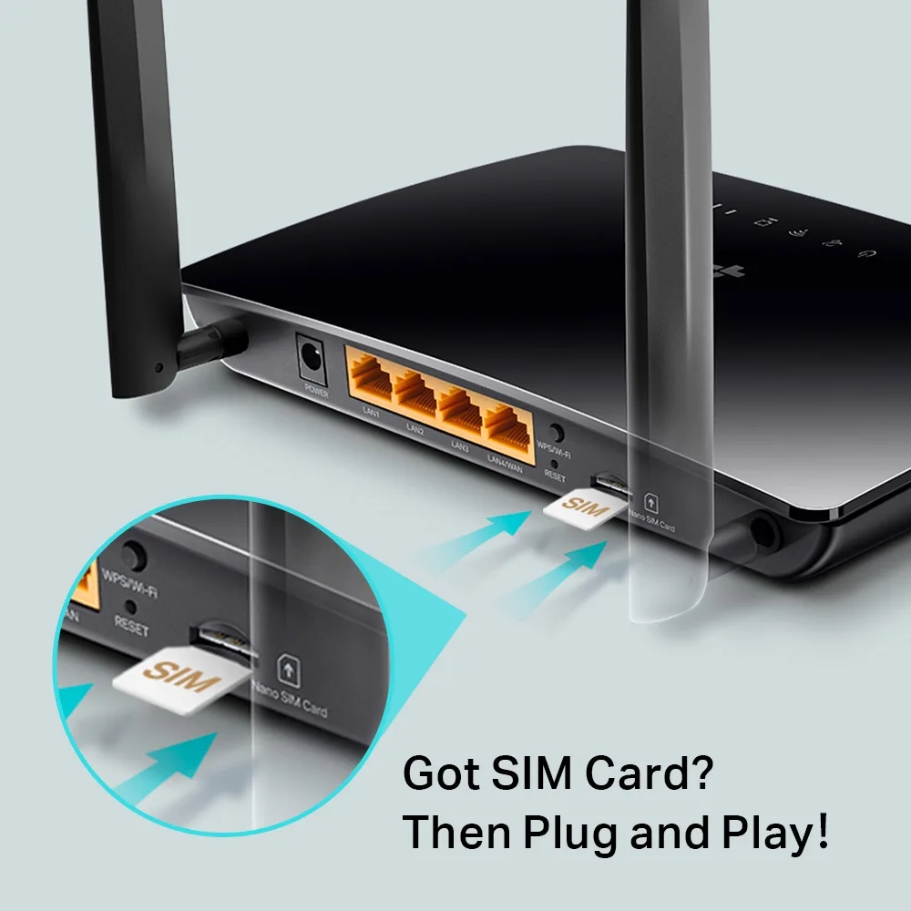 Маршрутизатор TP-LINK Archer MR202 AC750, 4G/LTE, 3xFE LAN, 1xFE LAN/WAN, MESH