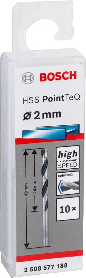 Свердло по металу Bosch HSS 2 мм 10 шт
