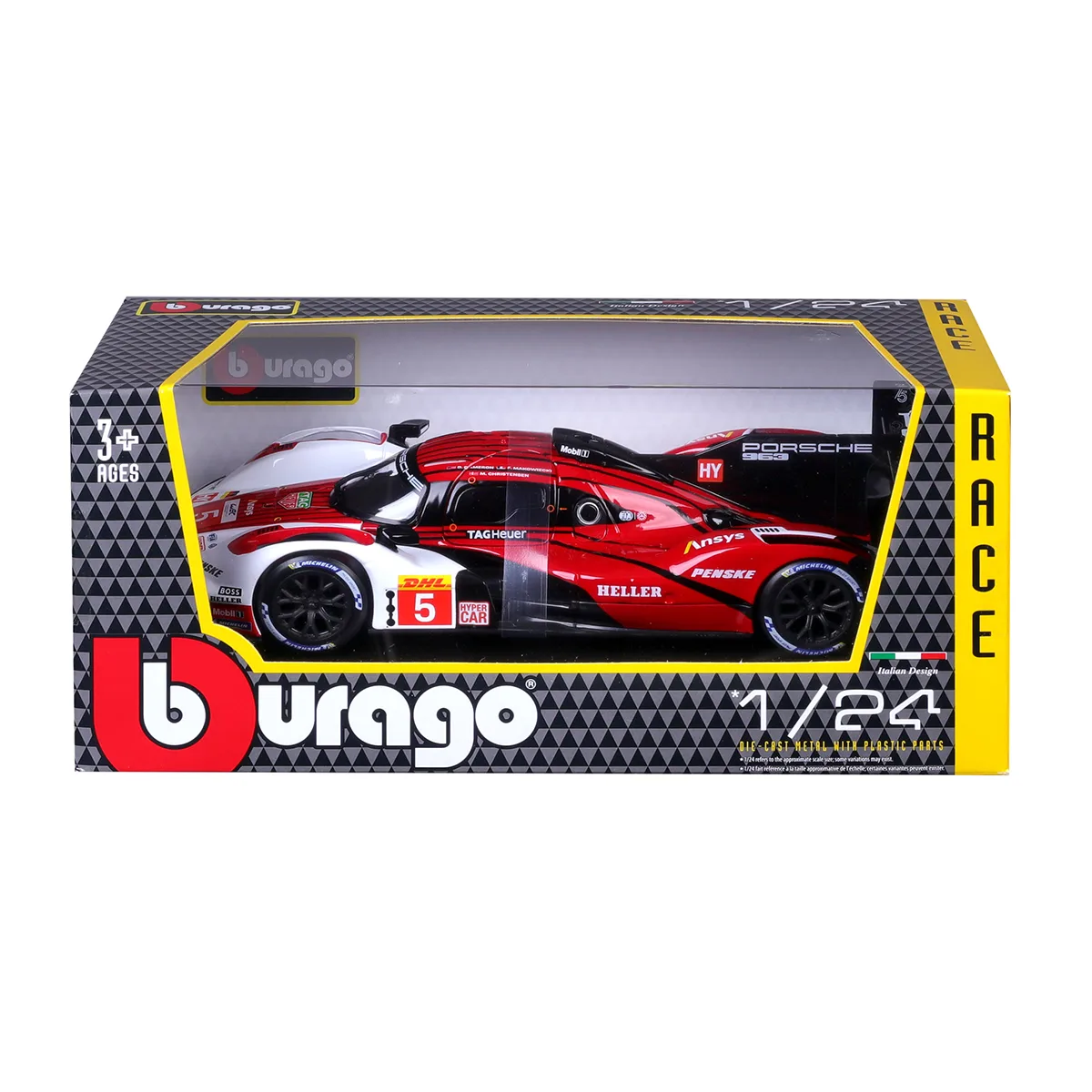 Автомодель Bburago метал 1:24 біло-червона