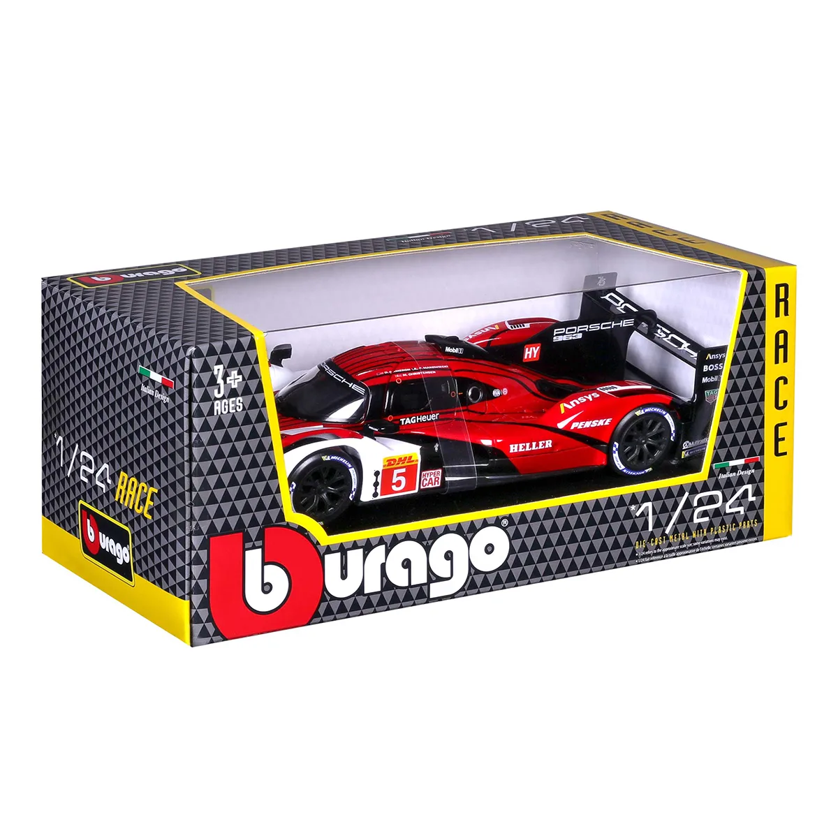 Автомодель Bburago метал 1:24 біло-червона