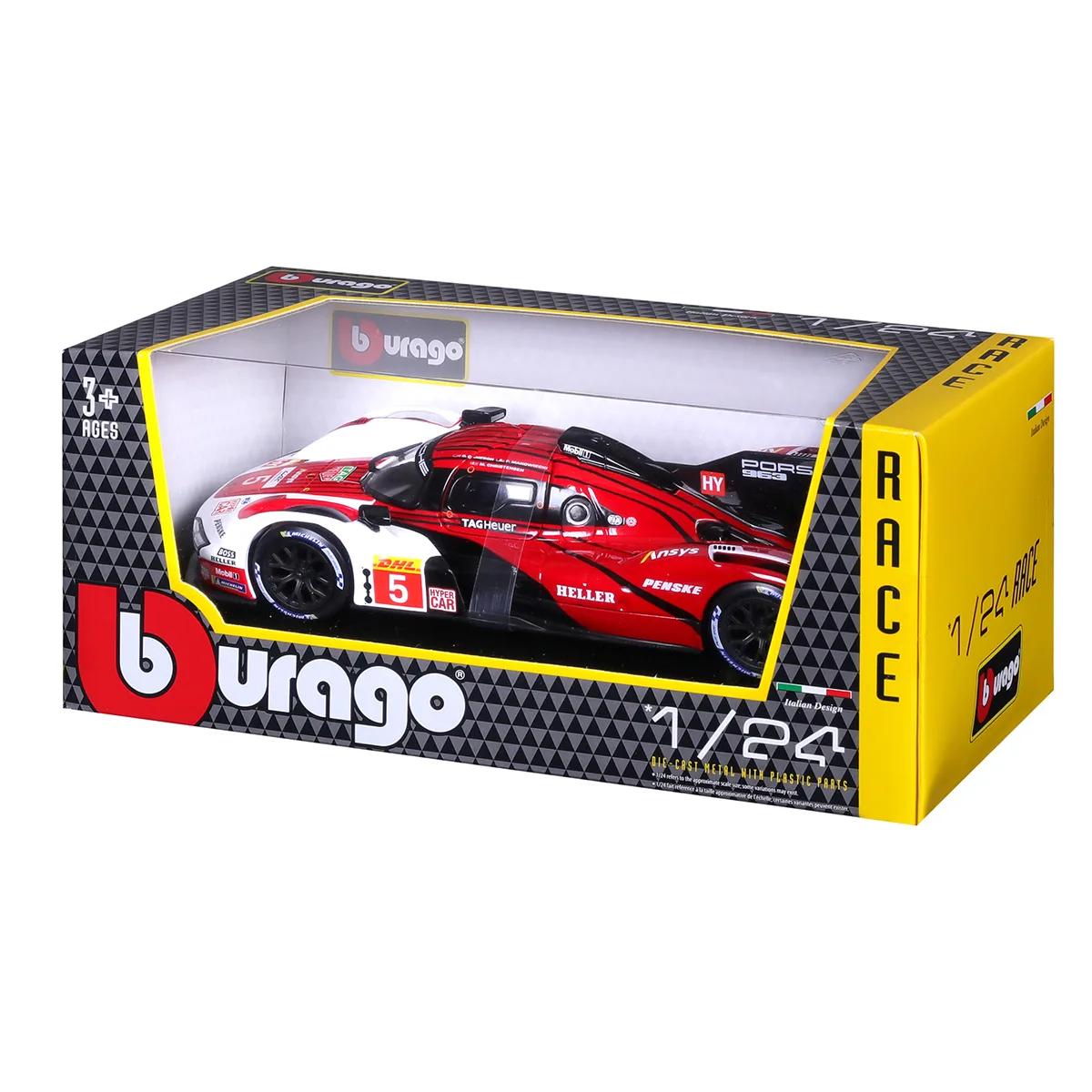 Автомодель Bburago метал 1:24 біло-червона