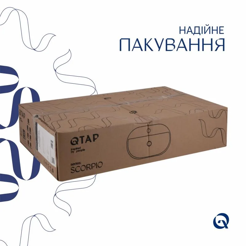 Раковина накладна овальна Qtap Scorpio 600х400 мм кераміка біла