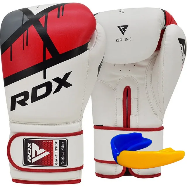 Боксерские перчатки RDX PU 14 унций Красные с капой в комплекте