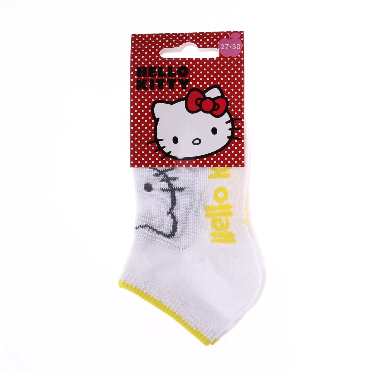 Шкарпетки Hello Kitty 57% бавовна 35-38 білий жовтий