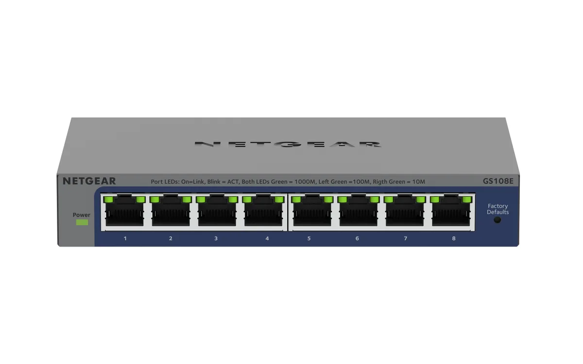 Комутатор NETGEAR GS108E 8xGE, WebSmart