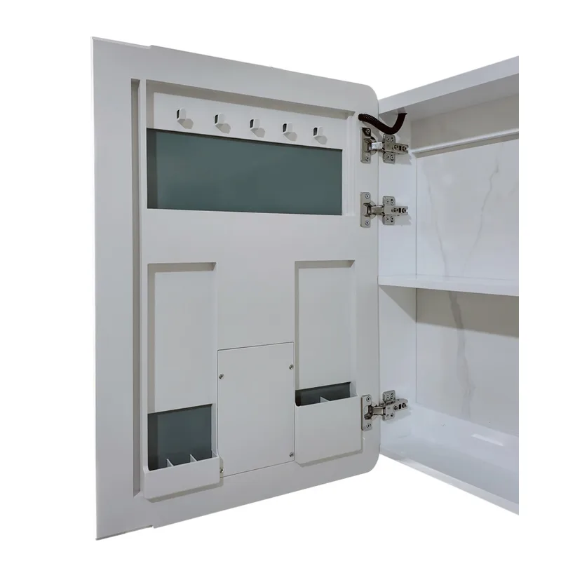 Дзеркальна шафка OLIVARY 80x70 см LED Touch димер ПВХ Білий