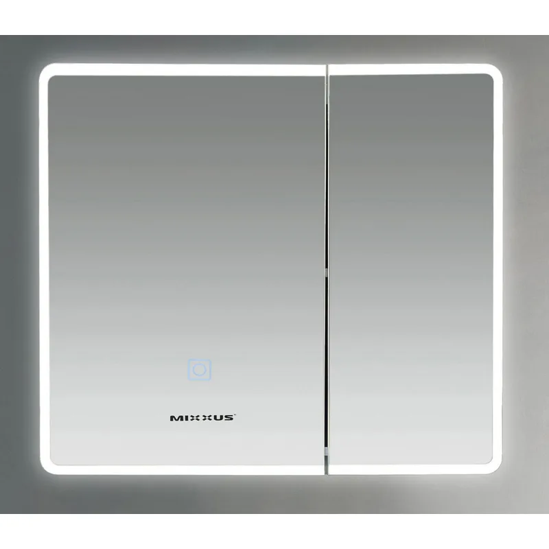 Дзеркальна шафка OLIVARY 80x70 см LED Touch димер ПВХ Білий