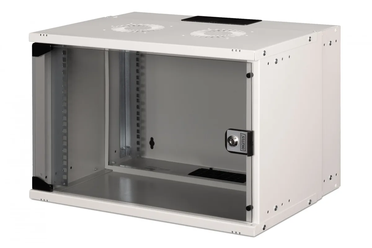 Шафа Digitus 19" сталева 7U сіра з скляними дверцями 540x400 мм 60 кг