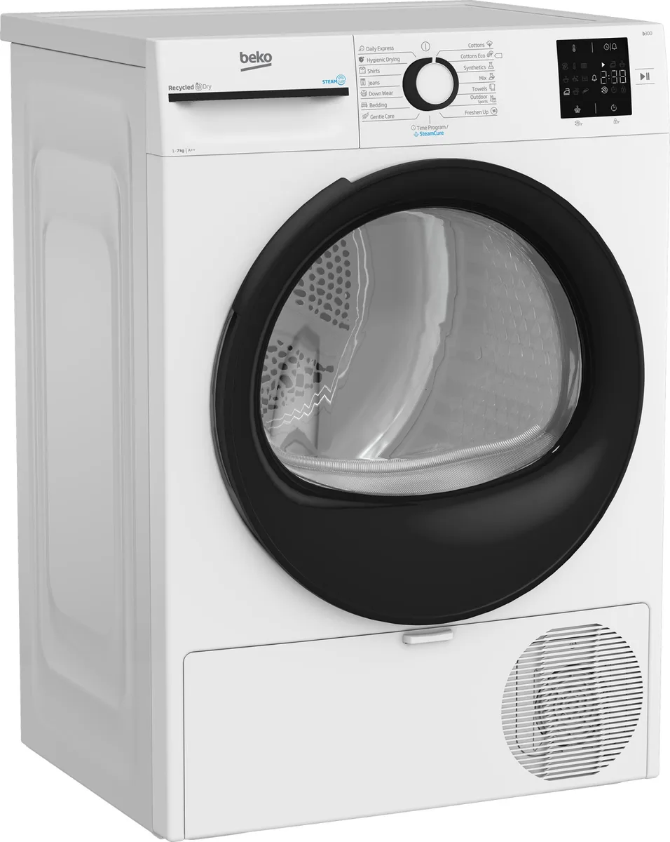 Сушильна машина Beko з тепловим насосом 7 кг A++ для домашнього використання делікатне сушіння біла