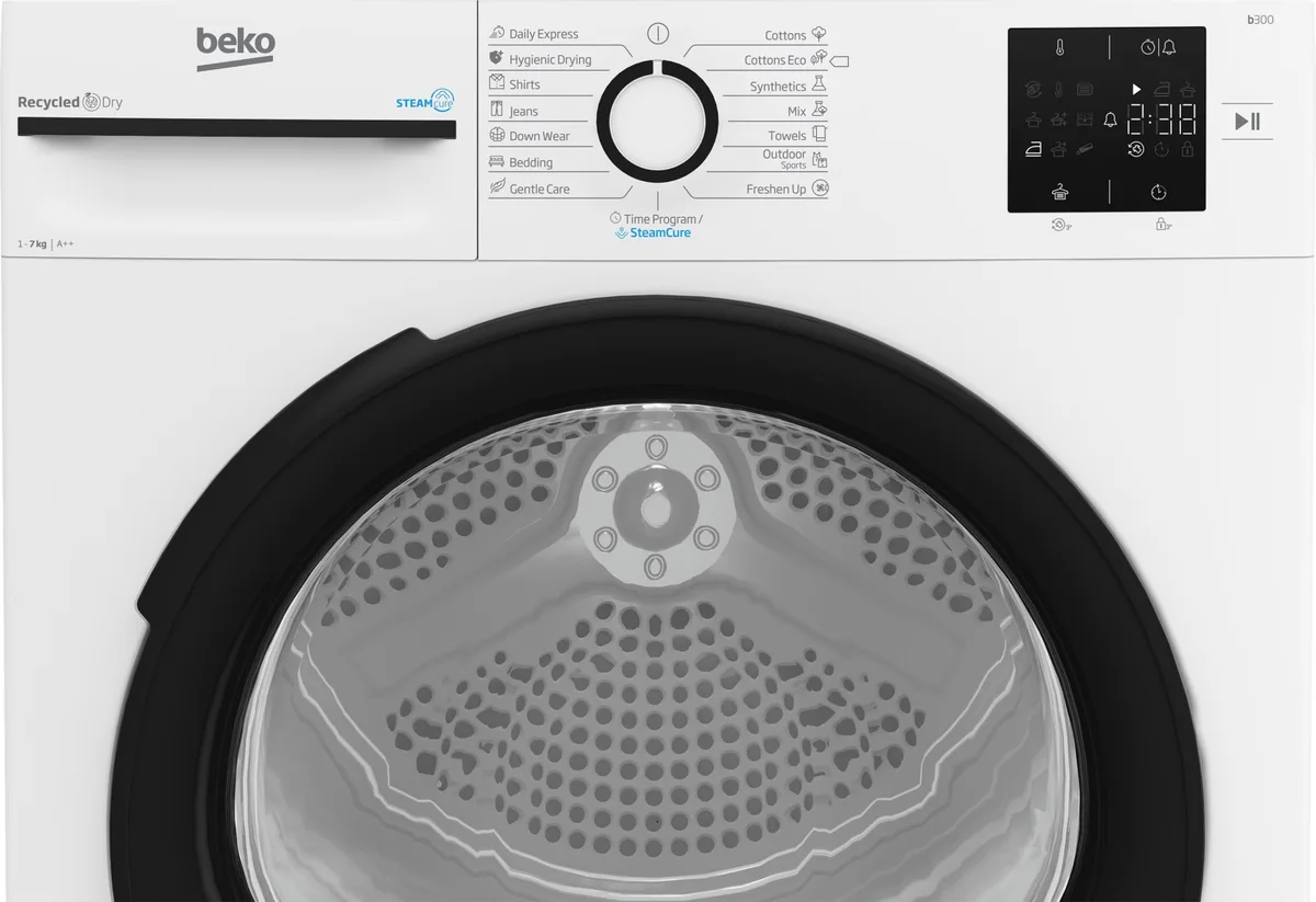 Сушильна машина Beko з тепловим насосом 7 кг A++ для домашнього використання делікатне сушіння біла