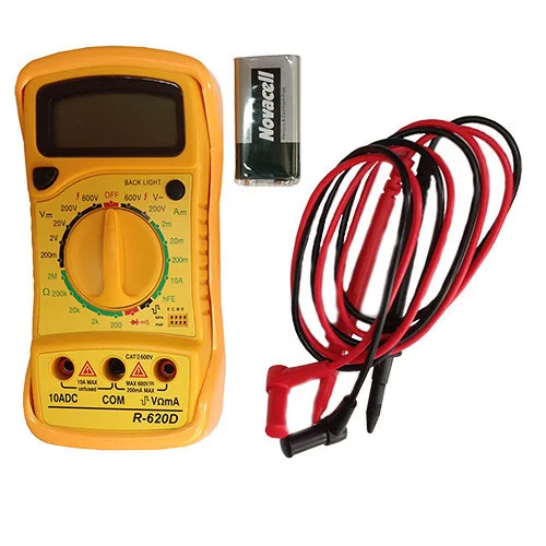 Мультиметр цифровий Trisco R-620D 300х150х40 мм чорний з гумовим чохлом