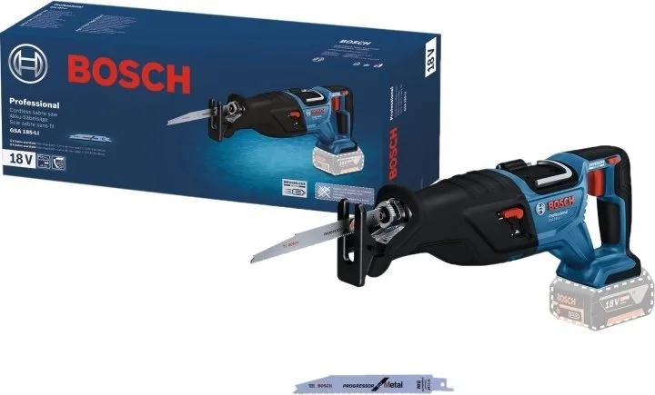Акумуляторна шабельна пила Bosch Professional GSA 185-LI 18В, пропил 230мм, хід 28мм, вага 3.2кг (без батареї та зарядного пристро
