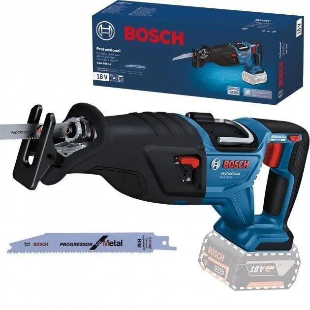 Акумуляторна шабельна пила Bosch Professional GSA 185-LI 18В, пропил 230мм, хід 28мм, вага 3.2кг (без батареї та зарядного пристро