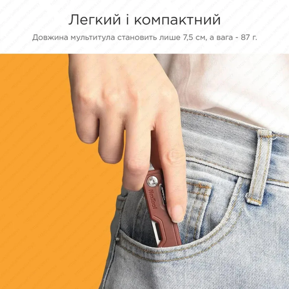 Мультитул NexTool сталь 50 мм зелений 10 функцій 88 г