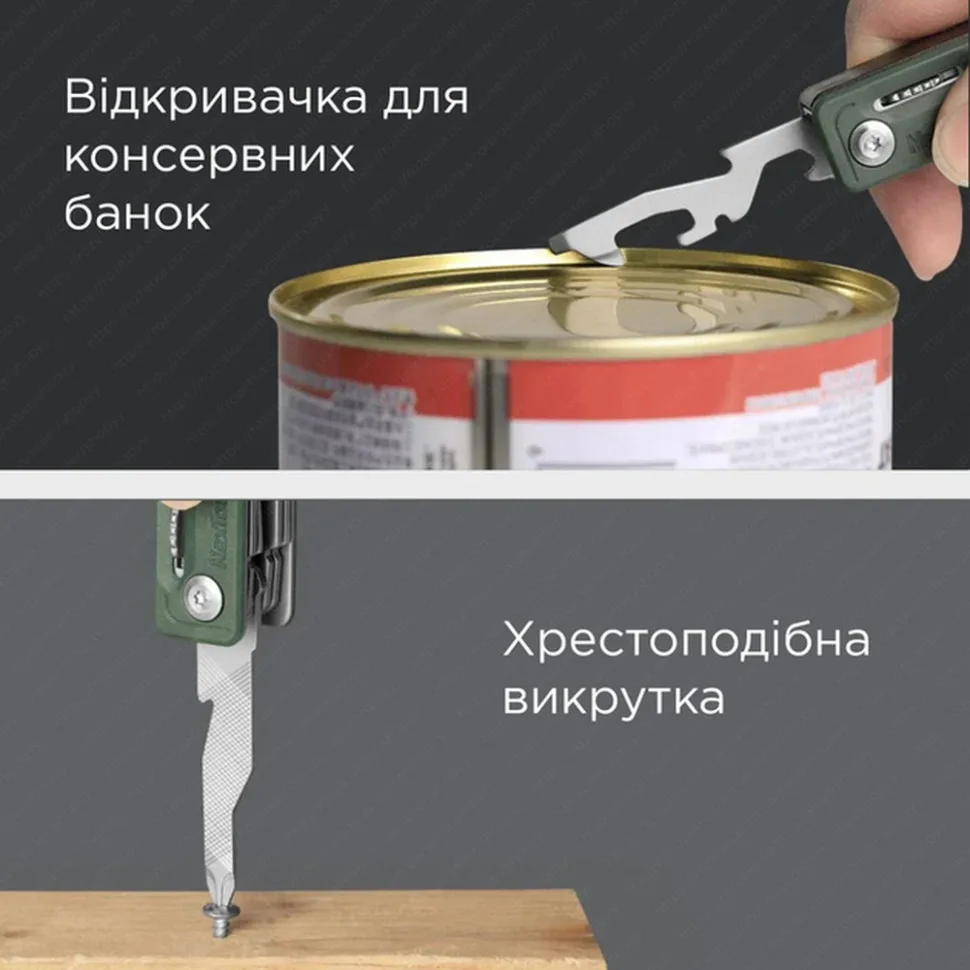 Мультитул NexTool сталь 50 мм зелений 10 функцій 88 г
