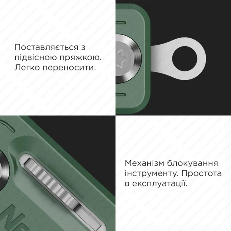 Мультитул NexTool сталь 50 мм зелений 10 функцій 88 г
