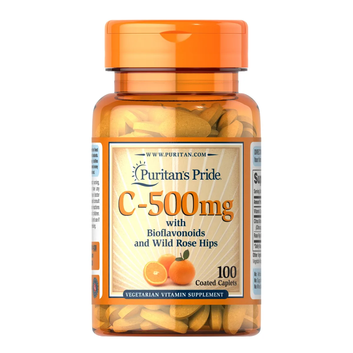 Vitamin C 500 mg с биофлавоноидами и шиповником Puritans Pride 100 капсул