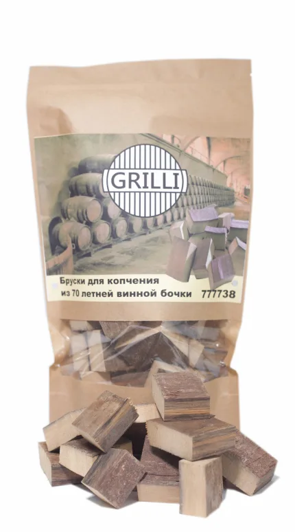 Бруски для копчения GRILLI дубовые 500г из винной бочки