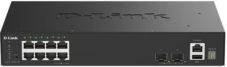 Комутатор D-Link DGS-1530-10 8xGE, 2xSFP+ Керований. L2+